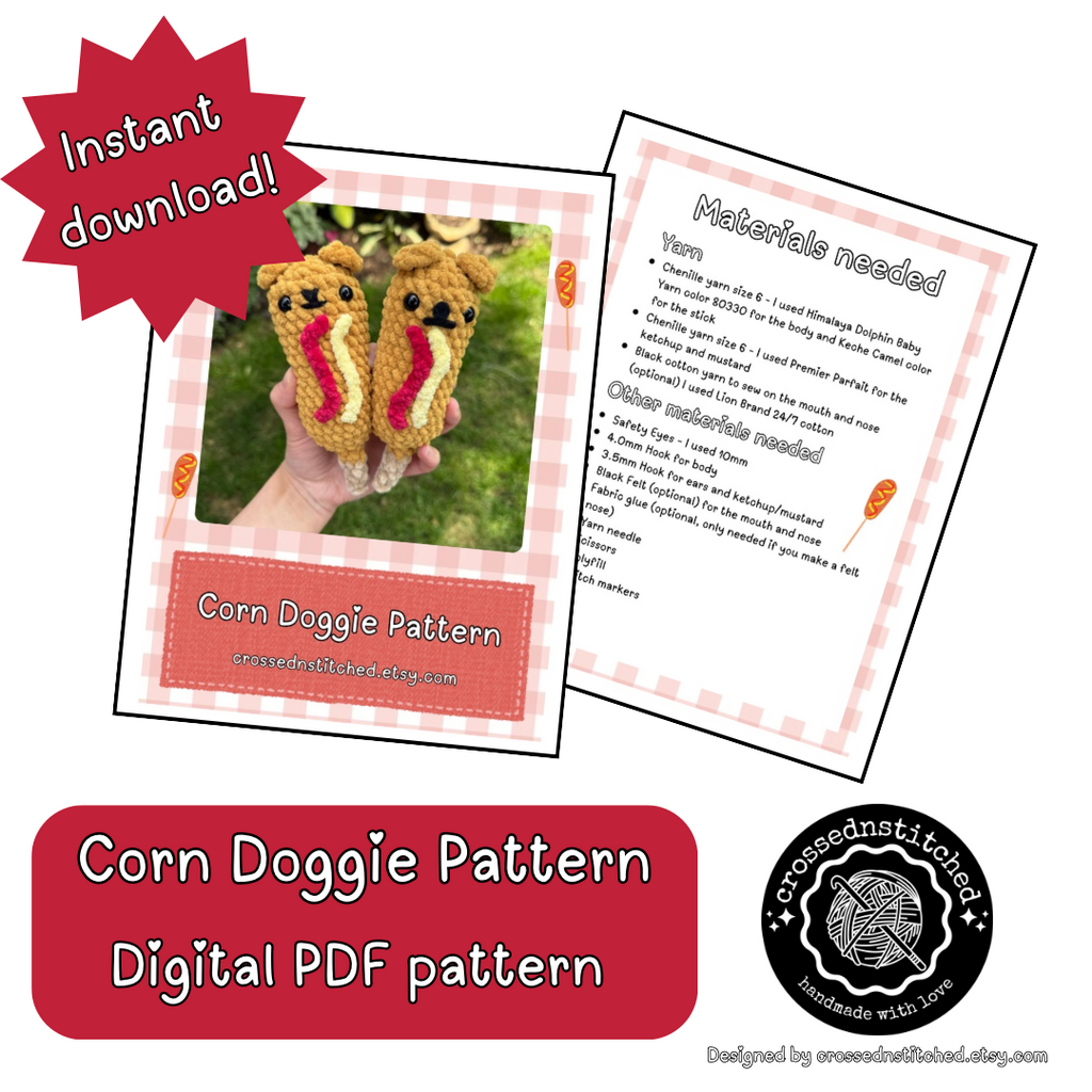 Amigurumi Corn Dog Crochet Pattern: Beginner-Friendly (PDF Pattern)