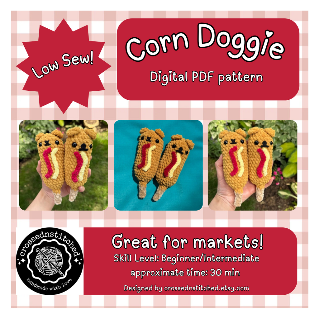 Amigurumi Corn Dog Crochet Pattern: Beginner-Friendly (PDF Pattern)