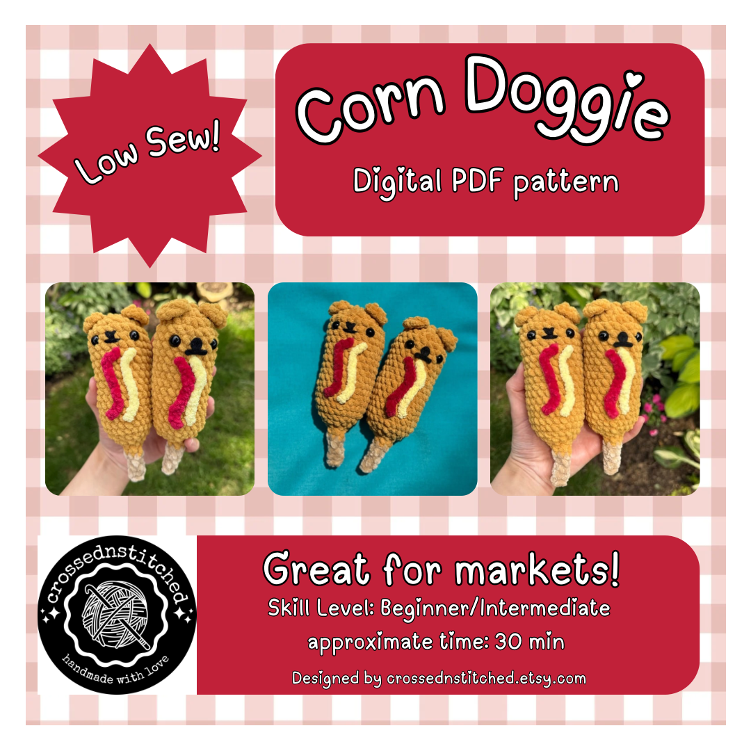 Amigurumi Corn Dog Crochet Pattern: Beginner-Friendly (PDF Pattern)