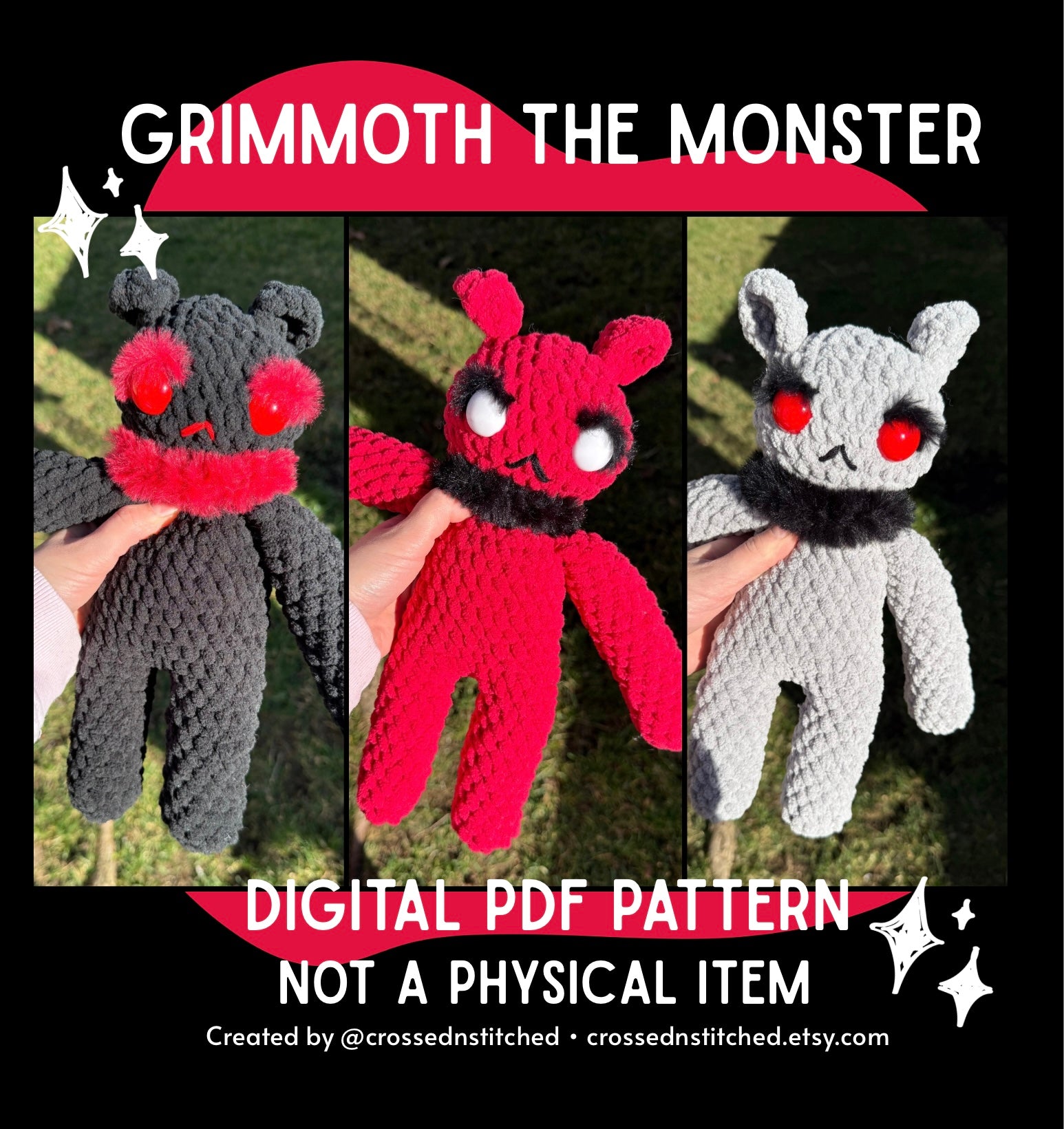 Grimmoth the Monster Amigurumi Crochet Pattern