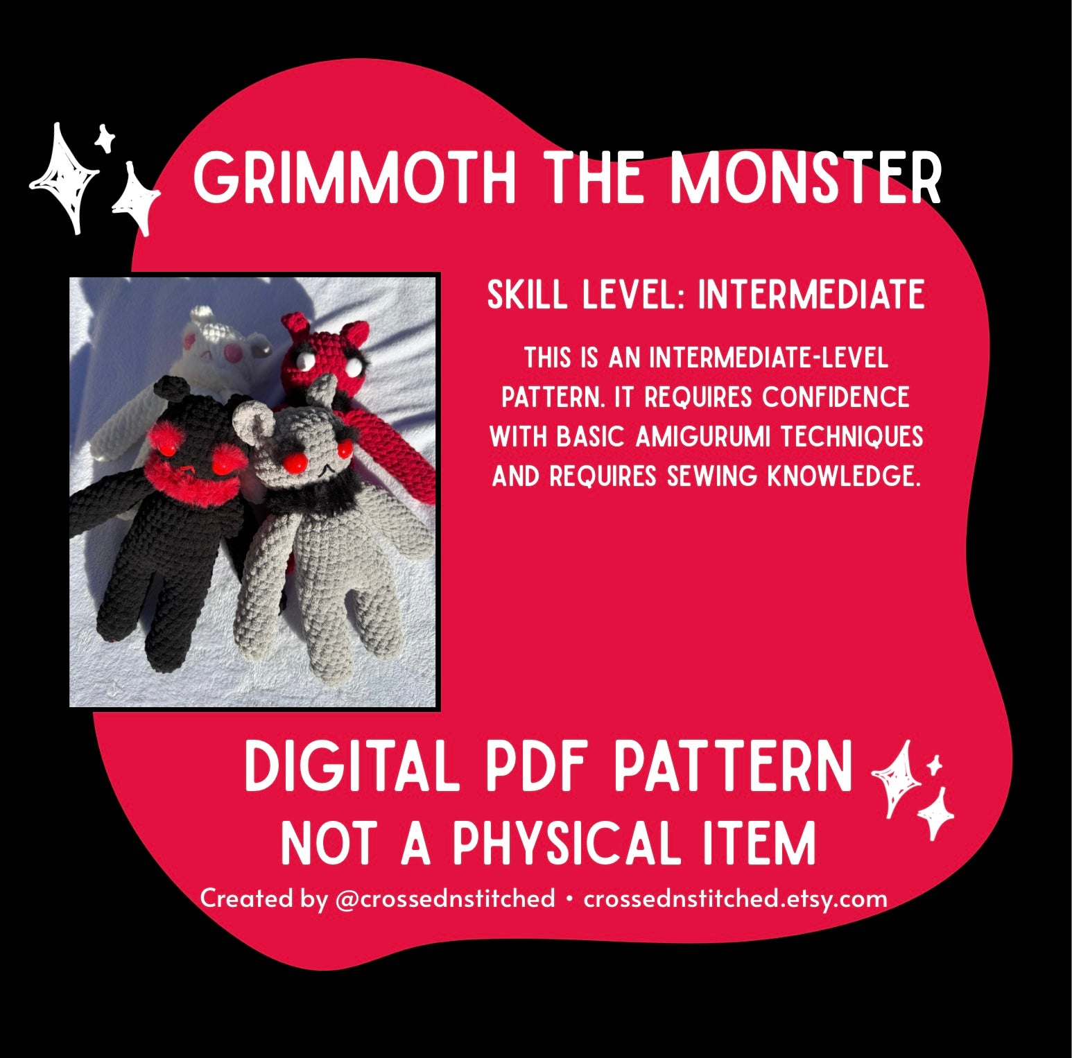 Grimmoth the Monster Amigurumi Crochet Pattern
