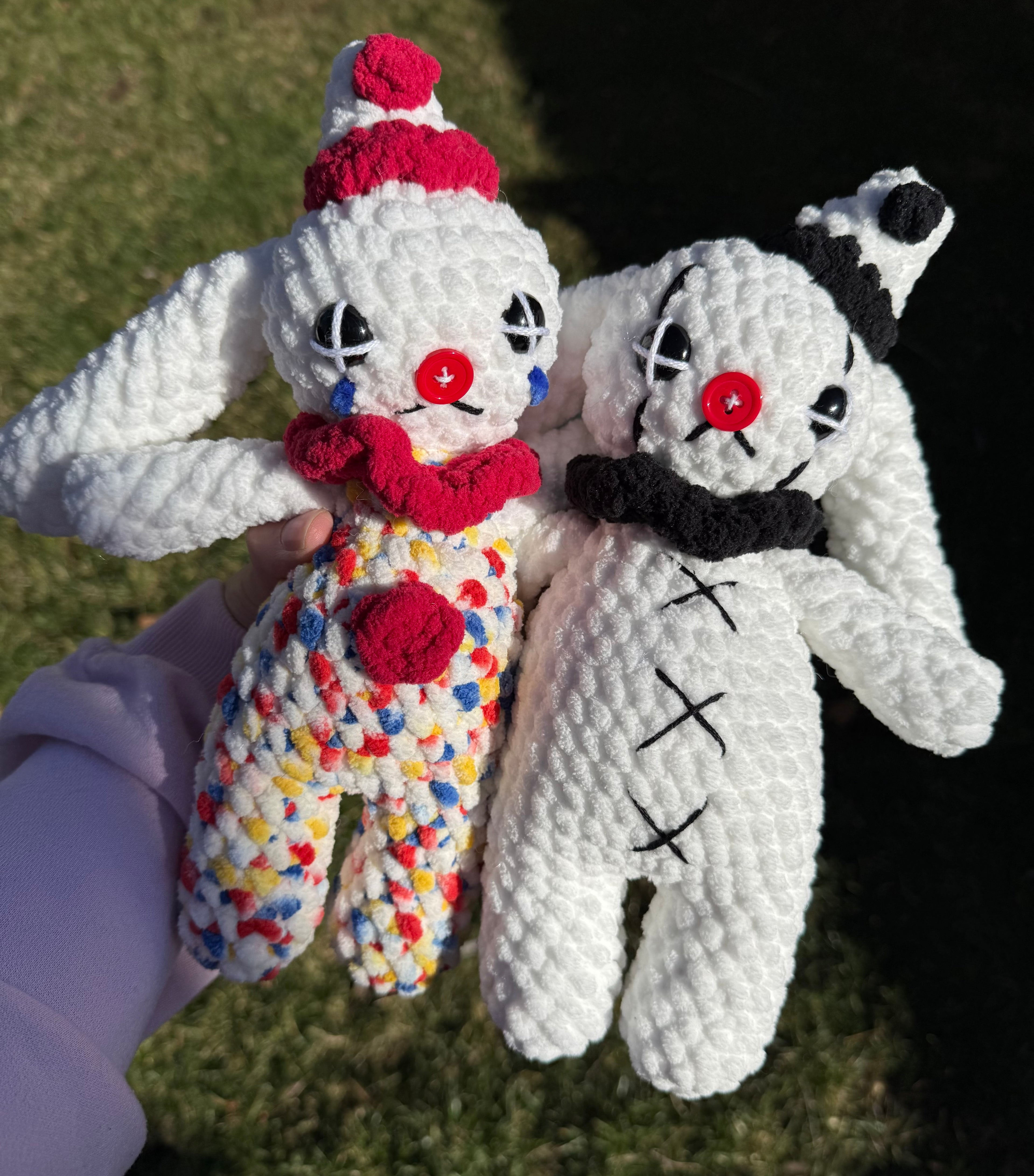 Clown Bunny Plush – Amigurumi Circus Rabbit –  Pierrot