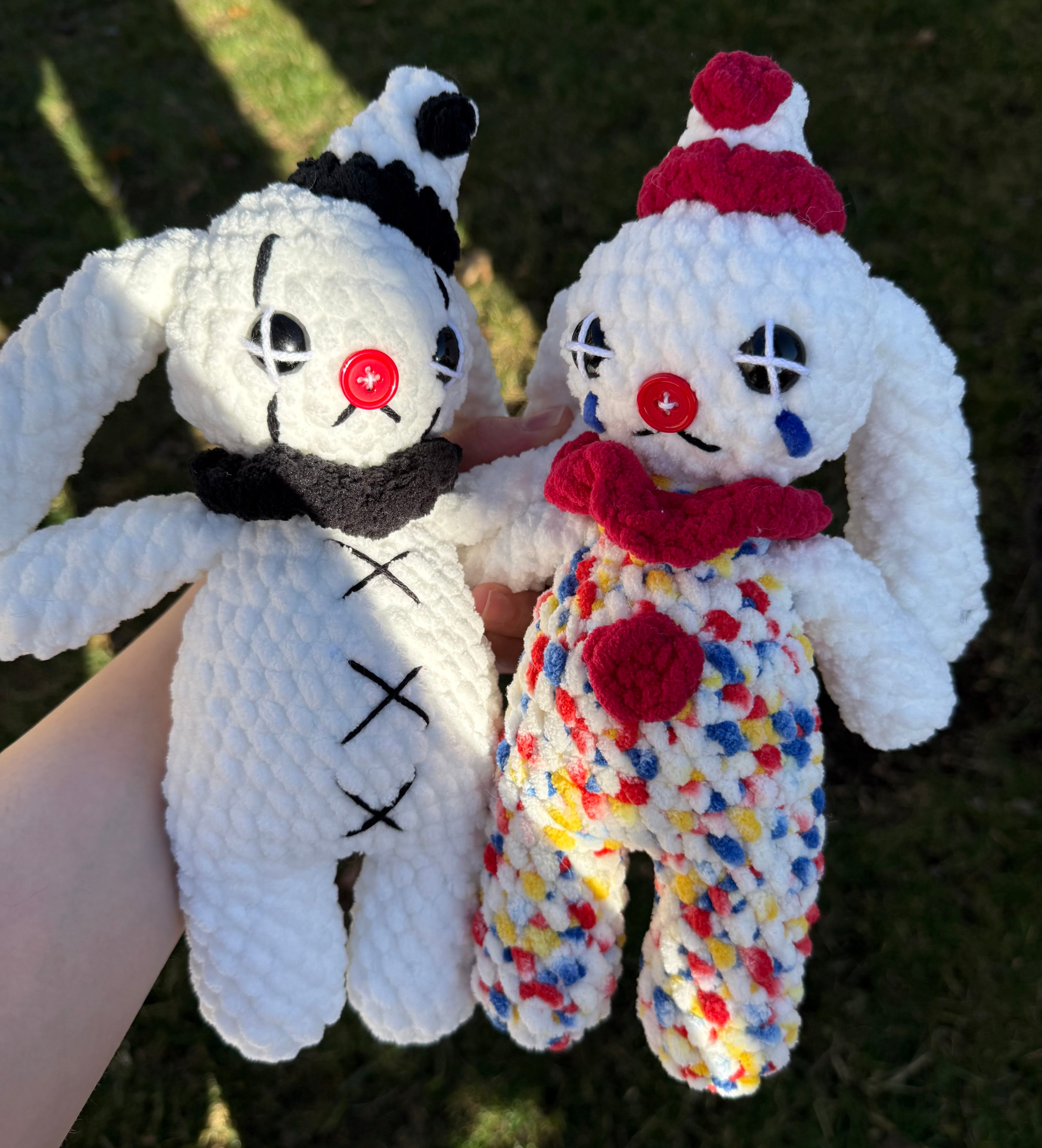 Clown Bunny Plush – Amigurumi Circus Rabbit –  Pierrot