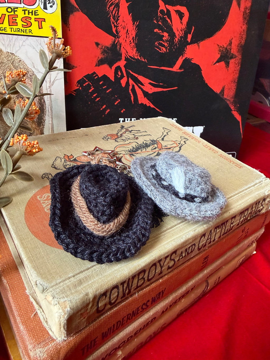 Crochet Outlaw Hat Keychains