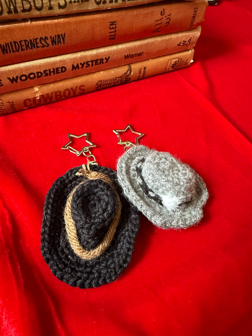 Crochet Outlaw Hat Keychains