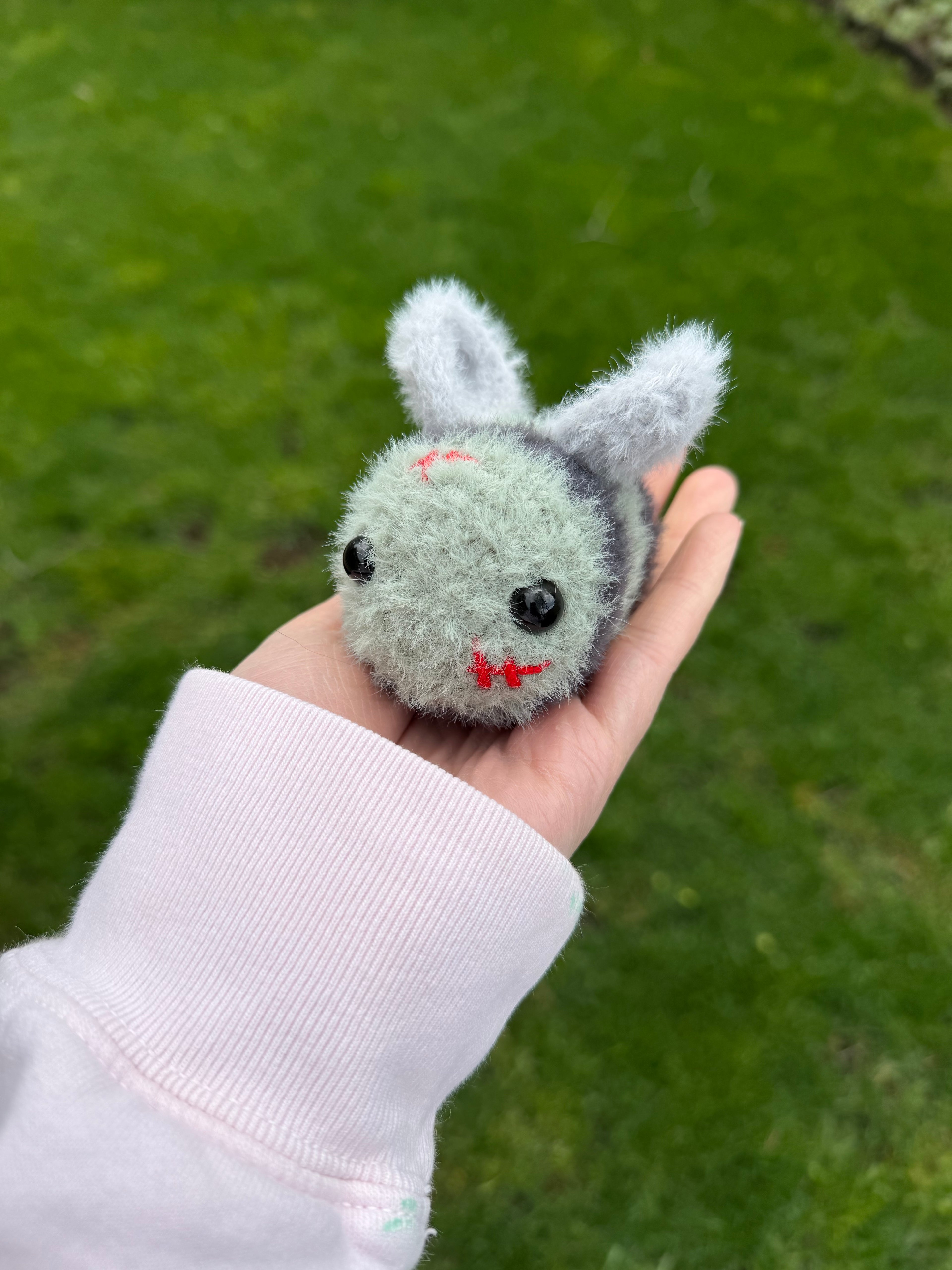 Fuzzy Zombee Crochet Plushie – 3” Handmade Zombie Bee