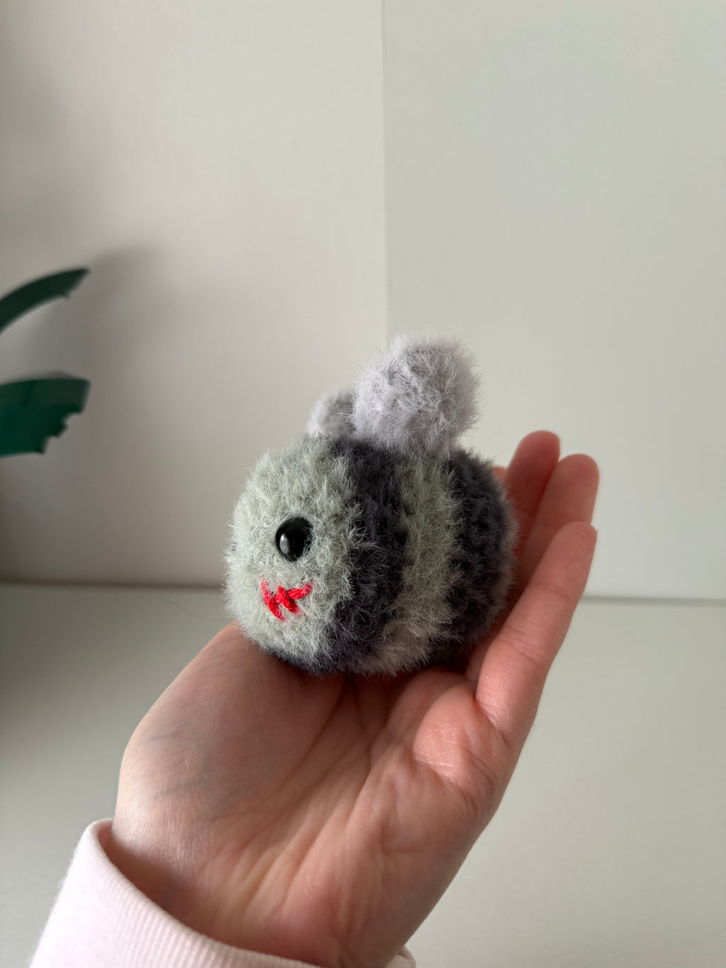 Fuzzy Zombee Crochet Plushie – 3” Handmade Zombie Bee