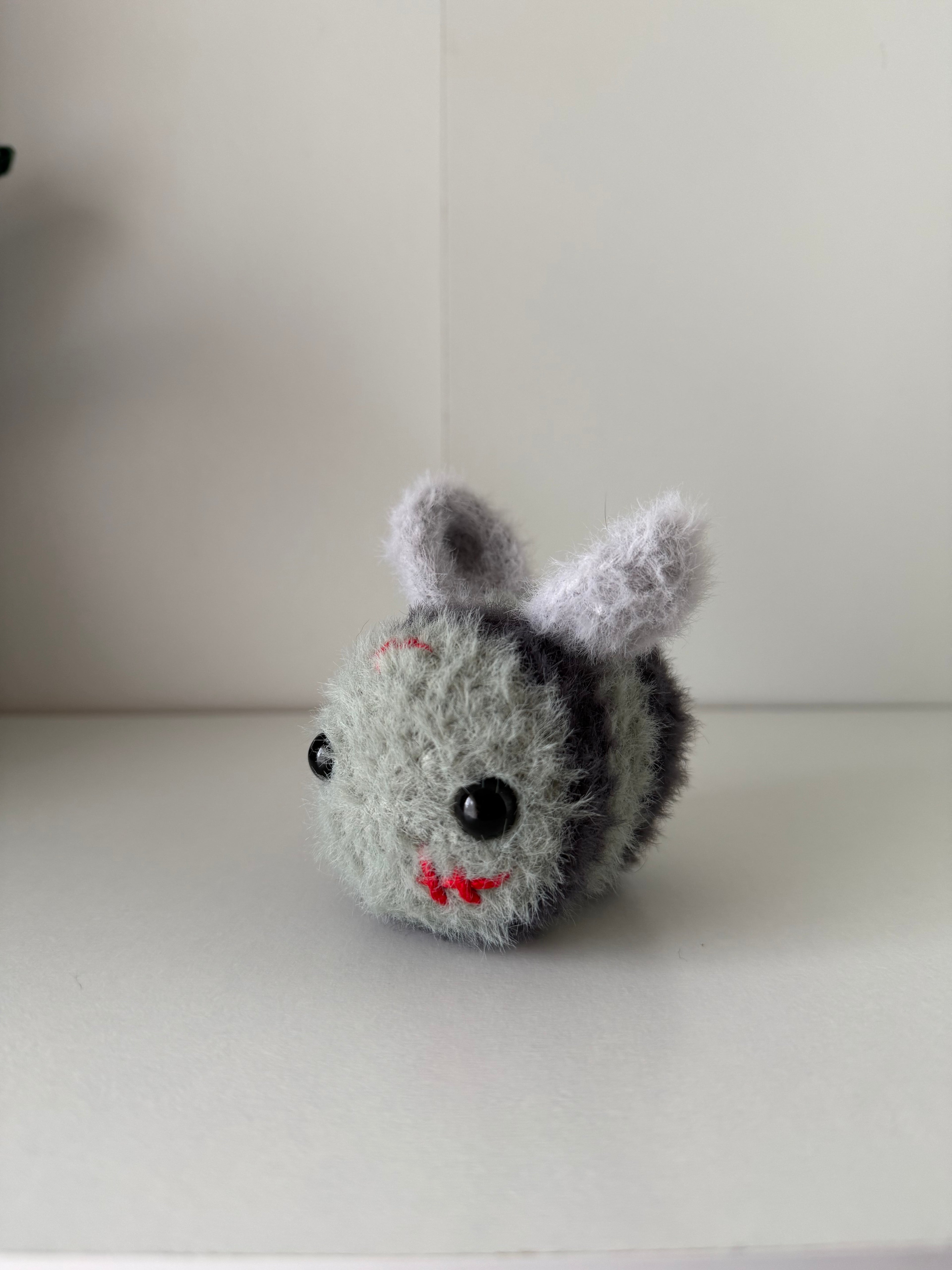 Fuzzy Zombee Crochet Plushie – 3” Handmade Zombie Bee