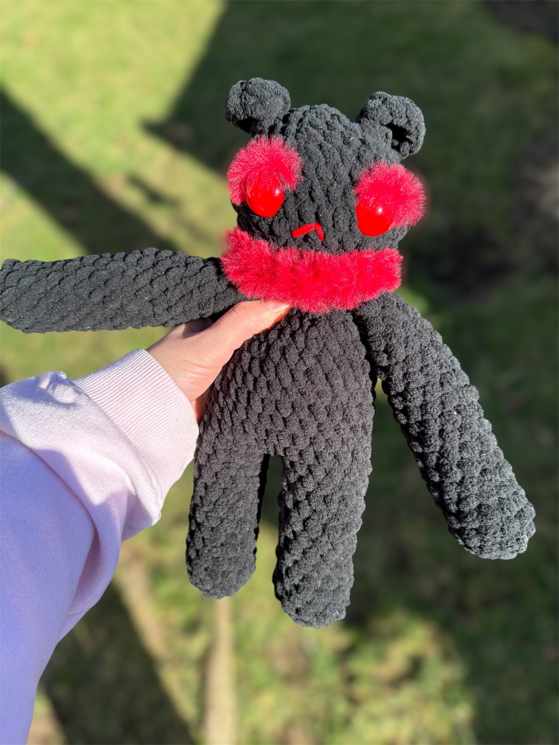 Grimmoth the Monster Plush | 12.5” Handmade Mothman-Inspired Amigurumi