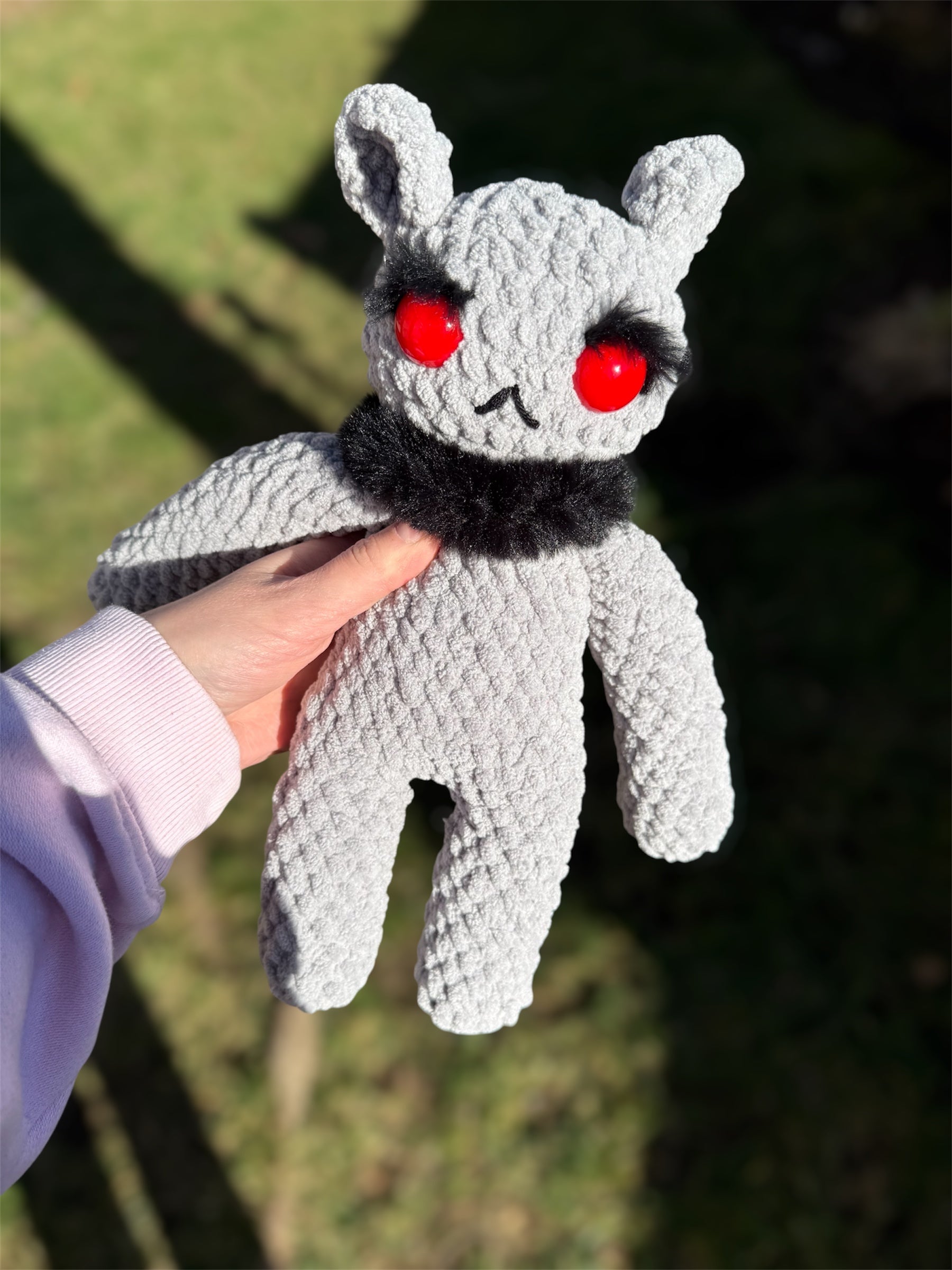 Grimmoth the Monster Plush | 12.5” Handmade Mothman-Inspired Amigurumi