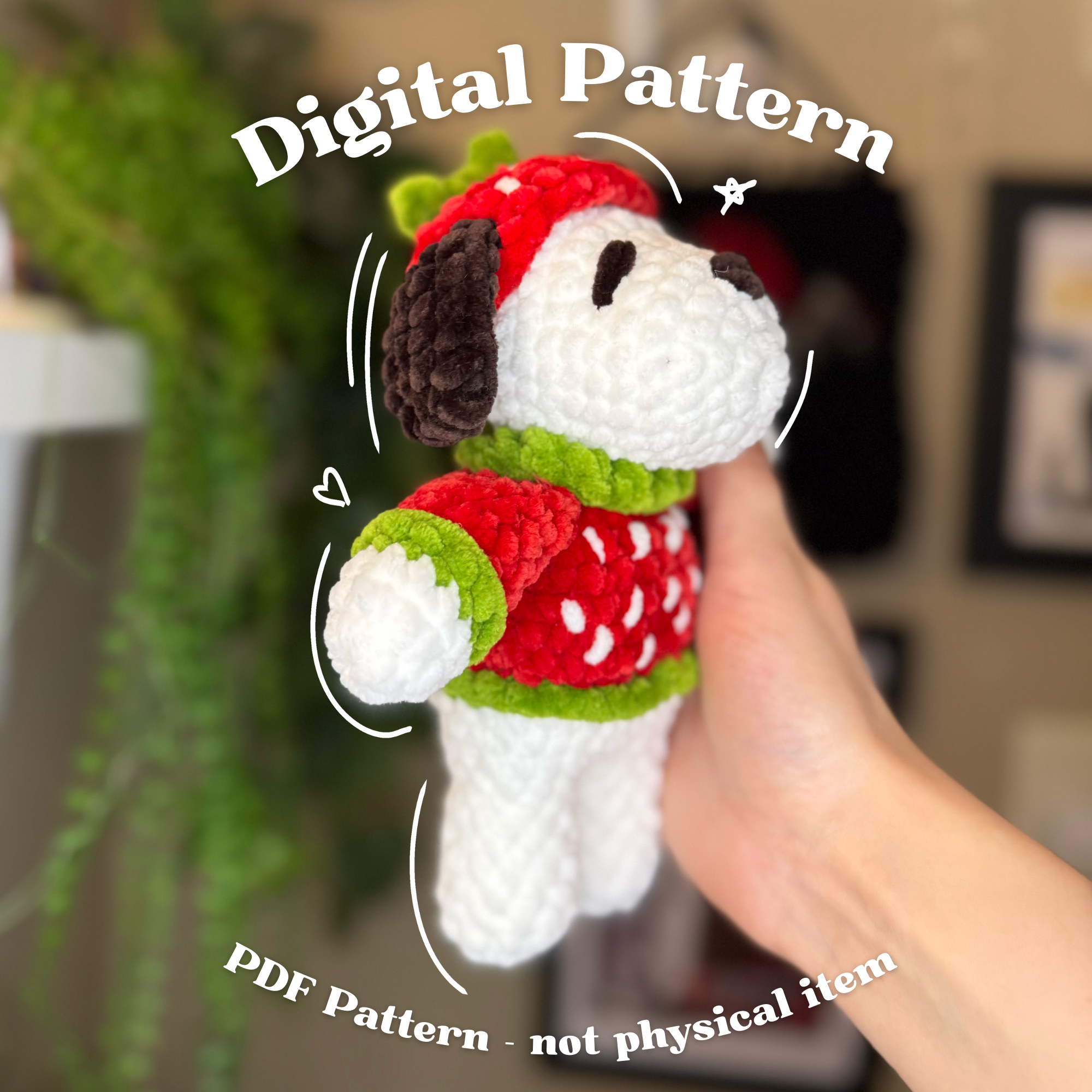 Strawberry Dog Amigurumi Pattern - PDF Download